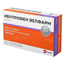 Изображение товара Ибупрофен Велфарм таблетки покрыт.плен.об. 400 мг 20 шт