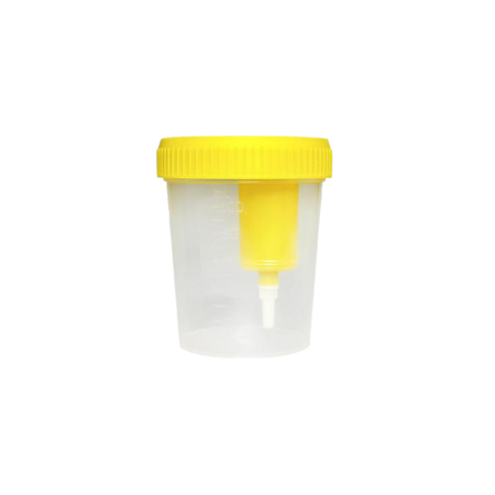 Контейнер стерильный медицинский полимерный КО0НДПП-120 с желтой крышкой с держателем ин/уп 120 мл 1 шт