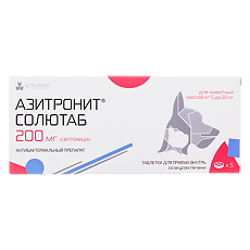 Купить Азитронит Солютаб таблетки 200 мг для животных весом 5-50 кг 5 шт цена
