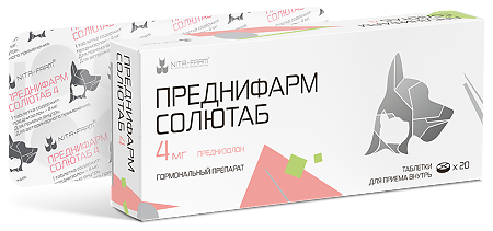 Преднифарм Солютаб таблетки 4 мг 20 шт (вет)