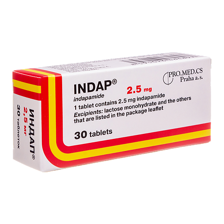 Индап таблетки 2,5 мг 30 шт