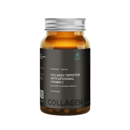 СмартЛайф Коллаген трипептид с липосомальным витамином С / SmartLife Collagen Tripeptide with Liposomal Vitamin C Multi-Effect Liposomal Formula капсулы по 500 мг 120 шт