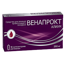Изображение товара Венапрокт Алиум суппозитории ректальные 250 мг 10 шт