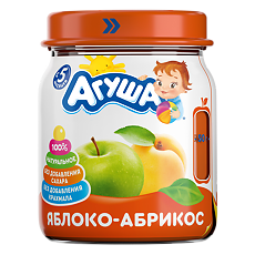 Купить Агуша Фруктовые пюре Яблоко-Абрикос с 5 мес стекло 100 г 1 шт цена