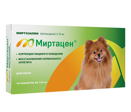 Миртацен таблетки 3,75 мг для восстановления у собак аппетита 10 шт