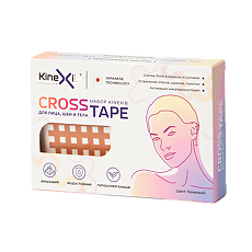 Купить Кросс-тейпы Kinexib Cross Tape набор для лица, шеи и тела бежевый 117 шт цена