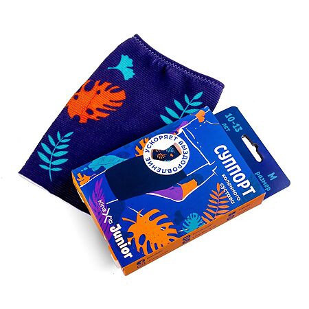 Суппорт коленного сустава Kinexib Junior фиолетовый принт листья р M 1 шт