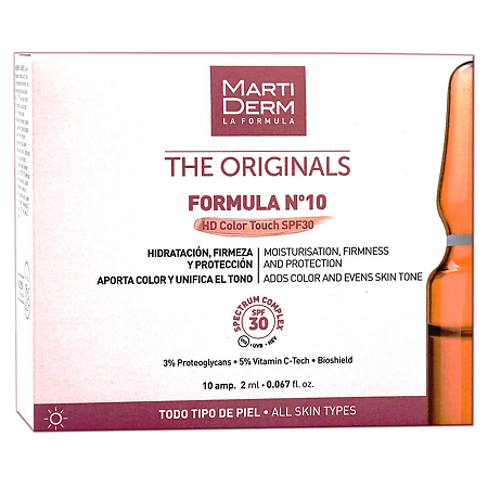 Изображение товара MartiDerm The Originals Formula Nº10 HD Color Touch SPF30 ампулы 2 мл 10 шт