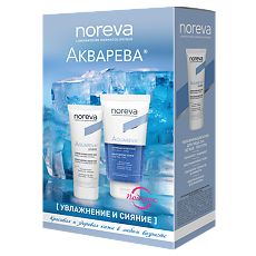 Купить Noreva Aquareva Набор Крем увлажняющий 24 часа легкая текстура 40 мл+Скраб увлажняющий для лица 75 мл Увлажнение и Сияние 1 уп цена