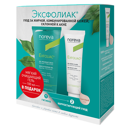 Изображение товара Noreva Exfoliac Набор BB-Крем для проблемной кожи тон светлый 30 мл+Мягкий очищающий гель 100 мл 1 уп