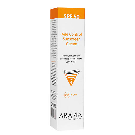 Aravia Professional Солнцезащитный анти-возрастной крем для лица Age Control Sunscreen Cream SPF50 100 мл