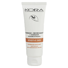 Купить KORA Гоммаж-эксфолиант Sensetive для чувствительной кожи с энзимами папайи и граната 75 мл 1 шт цена
