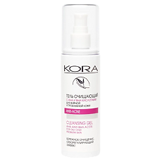 Купить KORA Гель очищающий с АНА и ВНА кислотами для жирной и проблемной кожи Anti-Acne 150 мл 1 шт цена