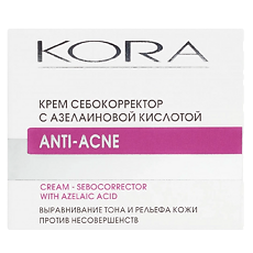 Купить KORA Крем себокорректор с азелаиновой кислотой Anti-Acne 50 мл 1 шт цена