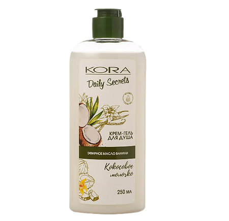 Изображение товара KORA Daily Secrets Крем-гель для душа Кокосовое молочко 250 мл 1 шт