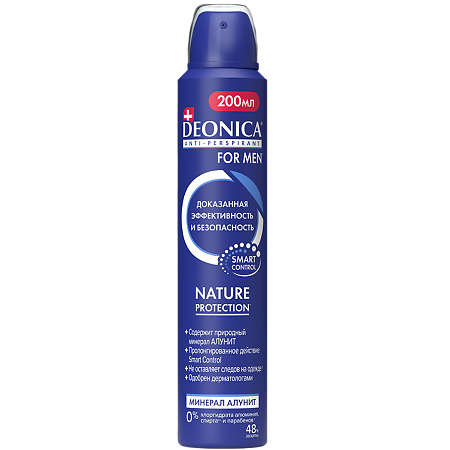 Изображение товара Дезодорант-антиперспирант Deonica For Men Nature Protection спрей 200 мл 1 шт