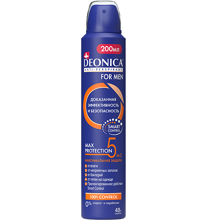 Изображение товара Дезодорант-антиперспирант Deonica For Men Max Protection 5в1 спрей 200 мл