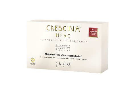 Кресцина/Crescina Transdermic HFSC 1300 Комплекс лосьонов мужской для возобновления роста и выпадения волос амп по 3,5 мл 10 шт+10 шт