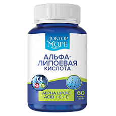 Купить Доктор Море Альфа-липоевая кислота/Alpha Lipoic acid +С+E капсулы по 700 мг 60 шт цена