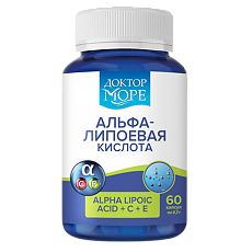 Купить Доктор Море Альфа-липоевая кислота/Alpha Lipoic acid +С+E капсулы по 0,7 г 60 шт цена