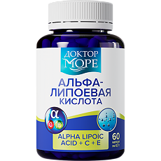 Изображение товара Доктор Море Альфа-липоевая кислота/Alpha Lipoic acid +С+E капсулы по 700 мг 60 шт