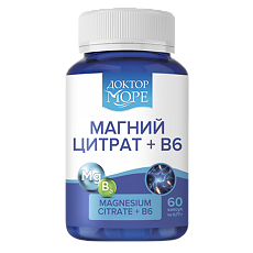 Купить Доктор Море Магний цитрат+B6 оптимум/Magnesium Citrate+B6 optimum капсулы по 0,77 г 60 шт цена