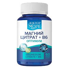 Купить Доктор Море Магний цитрат+B6 оптимум/Magnesium Citrate+B6 optimum капсулы по 0,77 г 60 шт цена
