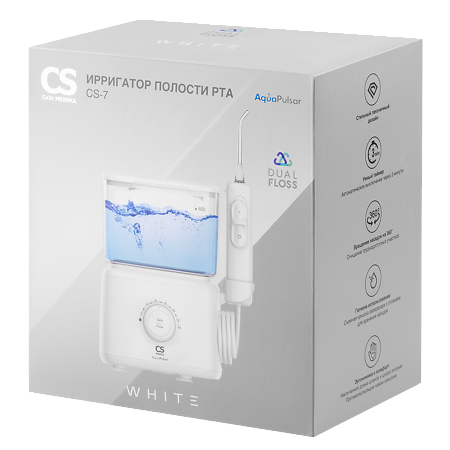Изображение товара Портативный ирригатор полости рта CS Medica AquaPulsar CS-7 Dual Floss White 600мл 14 режимов