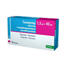 Купить Телинстар таблетки с модифицированным высвобождением покрыт.плен.об. 1,5 мг+40 мг 30 шт цена