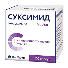 Изображение товара Суксимид капсулы 250 мг 100 шт