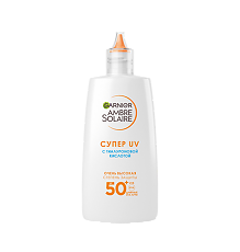 Купить Garnier Ambre Solaire Солнцезащитный флюид для лица Супер UV с гиалуроновой кислотой SPF50+ 40 мл 1 шт цена