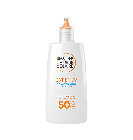 Garnier Ambre Solaire Солнцезащитный флюид для лица Супер UV с гиалуроновой кислотой SPF50+ 40 мл 1 шт