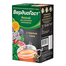 Купить ВердиоГаст фиточай для улучшения пищеварения с черным чаем фильтр-пакеты 1,5 г 20 шт цена