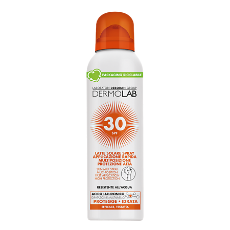 Dermolab Солнцезащитное молочко-спрей для лица и тела Sun Milk Spray Multi-Position Fast Application High Protection SPF30 150 мл 1 шт