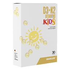 Купить Maxler D3+К2 Витамины Кидс/D3+K2 Vitamins Kids капсулы по 0,3 г 30 шт цена