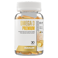 Купить Макслер Омега 3 Премиум / Maxler Omega 3 Premium цитрусовый вкус капсулы по 1,3 г 30 шт цена
