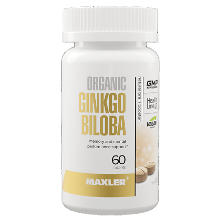 Макслер Органик Гинко Билоба / Maxler Organic Ginkgo Biloba таблетки по 0,4 г 60 шт