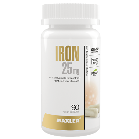 Изображение товара Макслер Железо / Maxler Iron капсулы 415 мг 90 шт БАД для поддержки уровня железа