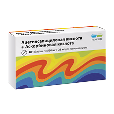 Купить Ацетилсалициловая кислота плюс Реневал таблетки 500 мг+25 мг 10 шт цена