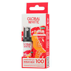 Купить Global White Спрей освежающий Fresh для полости рта со вкусом грейпфрута 15 мл 1 шт цена