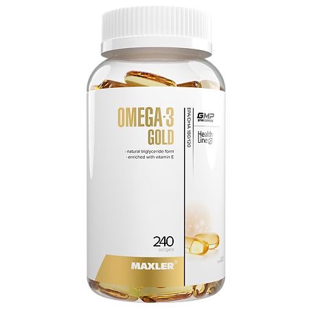 Maxler Омега-3 Голд/Omega-3 Gold EPA/DHA 300 мг капсулы по 1,34 г 240 шт