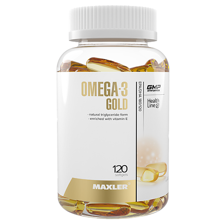 Макслер Омега-3 Голд / Maxler Omega-3 Gold капсулы по 1,34 г 120 шт