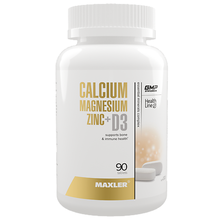 Макслер Кальций Магний Цинк+D3/ Maxler Calcium Magnesium Zinc+D3 таблетки по 1,55 г 90 шт