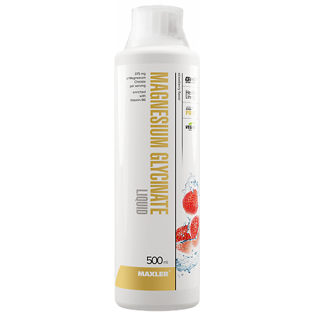 Макслер Магнезиум Глицинат Ликвид вкус клубники / Maxler Magnesium Glycinate Liquid Strawberry flavor фл 500 мл 1 шт