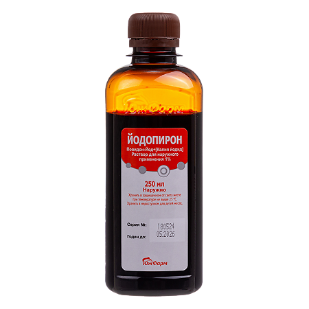 Йодопирон раствор для наружного применения 1 % фл 250 мл 1 шт
