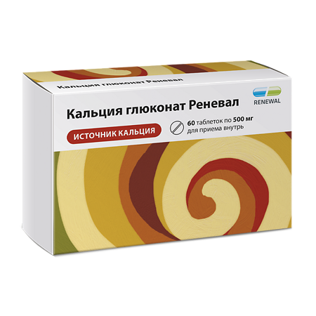 Кальция глюконат Реневал таблетки 500 мг 60 шт