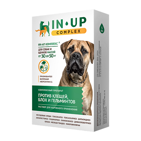 ИН-АП комплекс капли на холку для собак и щенков 30-50 кг 5 мл флакон 1 шт (вет)