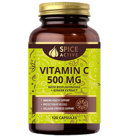 Изображение товара Спайс Актив Витамин С 500 мг с био-флавоноидами и имбирем капсулы 120 шт
