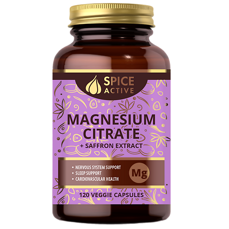 Спайс Актив/Spice Active Магний цитрат с экстрактом шафрана / Magnesium Citrate + Saffron Extract капсулы массой 941 мг 120 шт
