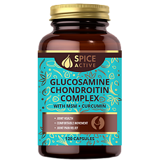 Изображение товара Спайс Актив/Spice Active Глюкозамин Хондроитин Комплекс МСМ и куркумином / Glucosamine Chondroitin complex with MSM + curcumin капсулы по 0,75 г 120 шт